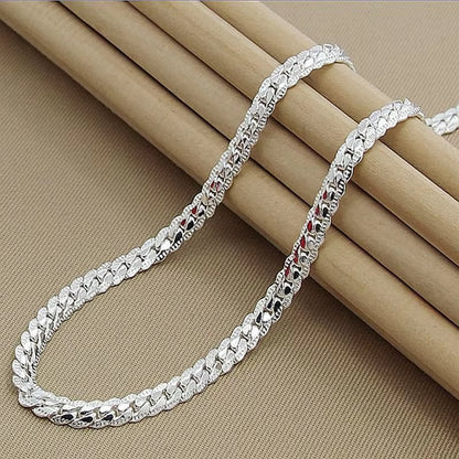 20-60Cm 925 Sterling Silver Luxury Brand Design Noble Necklace Chain for Woman Men Fashion Wedding Engagement Jewelry Gifts